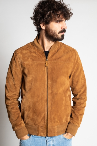 Blouson en cuir Mac Caramel