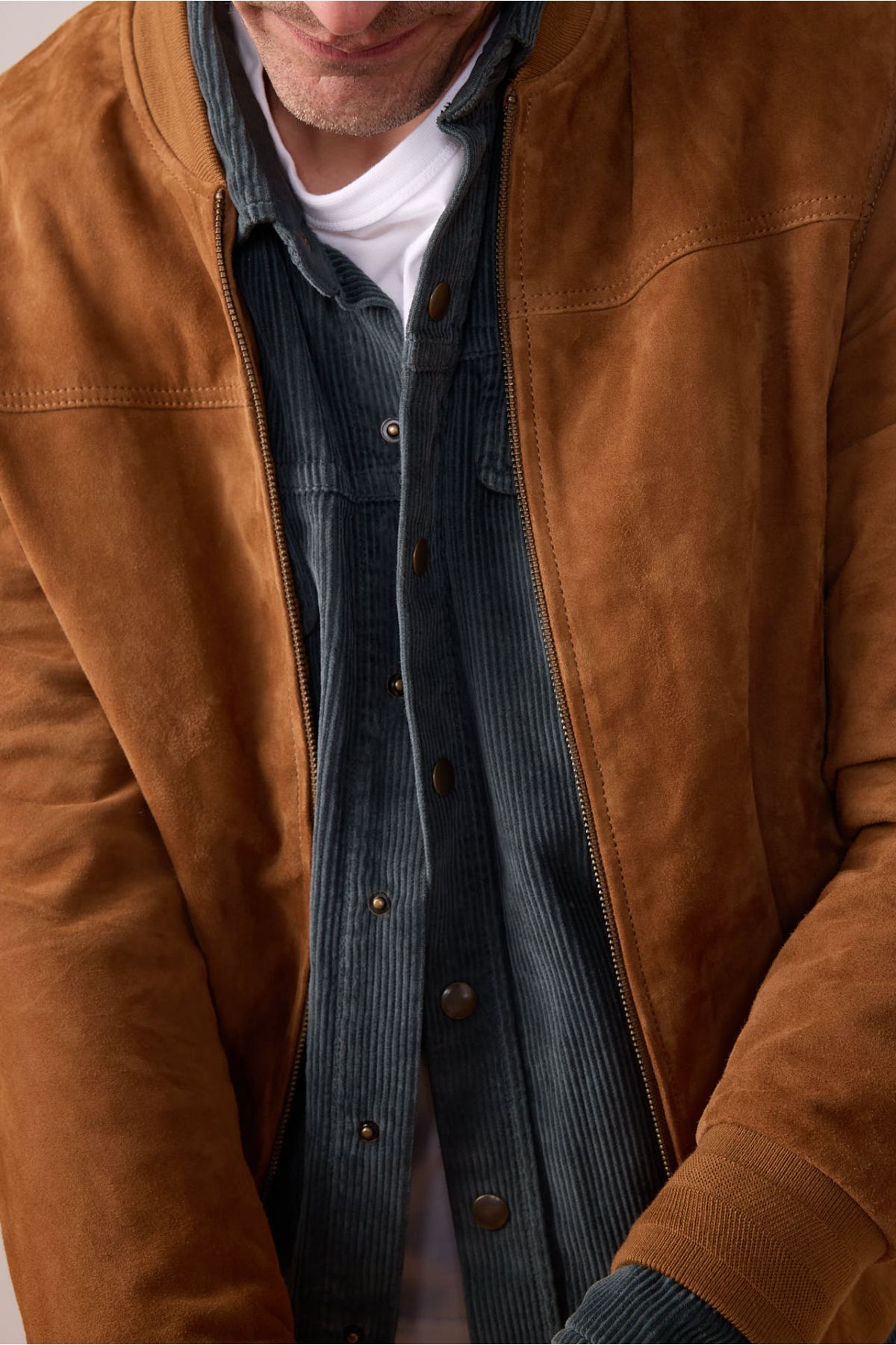 Blouson en cuir Mac Caramel