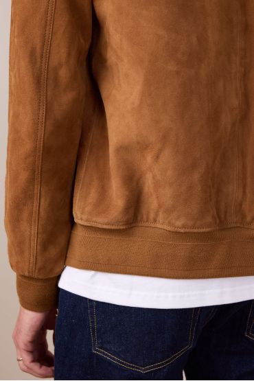 Blouson en cuir de chèvre Mac Caramel