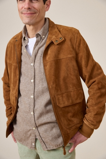 Blouson en cuir Doherty Caramel