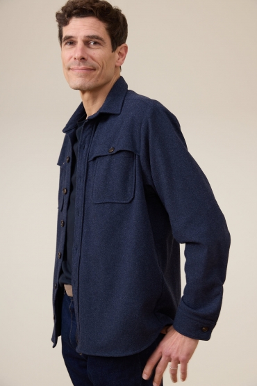 Sur-Chemise Portland en flanelle Marine