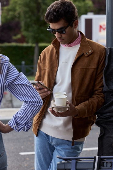 Blouson en cuir Doherty Caramel